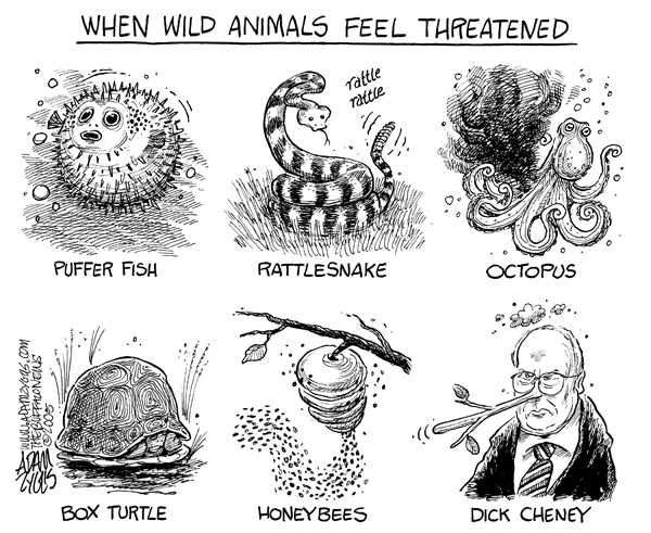 cheney, lies, wild animals