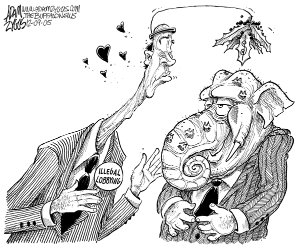illegal lobbying, mistletoe, kissing, GOP