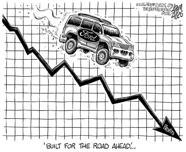 ford, profits, road ahead