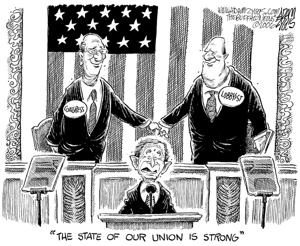 bush, state of the union, lobyists, corruption