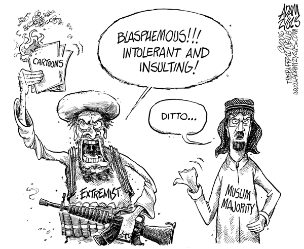 muhammad cartoons, muslim majority, extremists