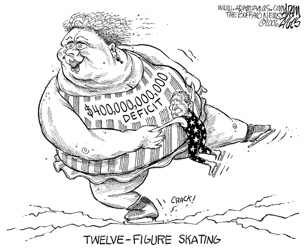 bush, deficit, figure skating