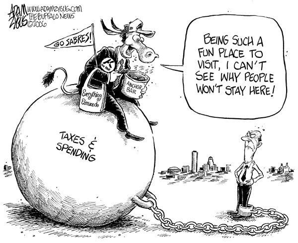 democrats, taxes, spending, ball and chain, buffalo