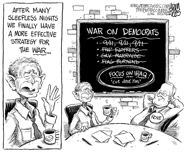 bush, rove, cut and run, iraq war, strategy, politics