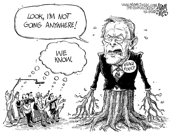 rumsfeld; iraq; tree; resign
