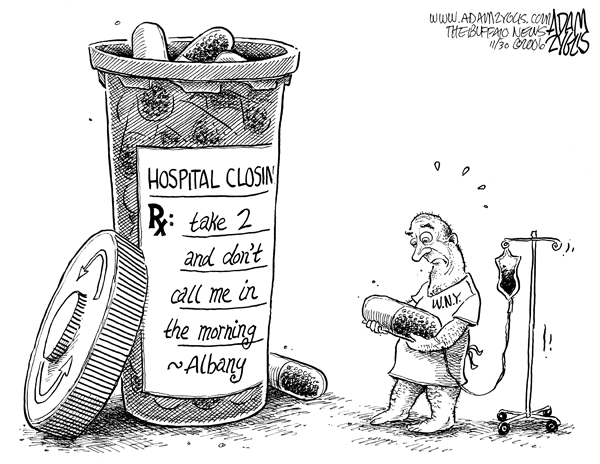 hospital closing; buffalo; Rx; pills