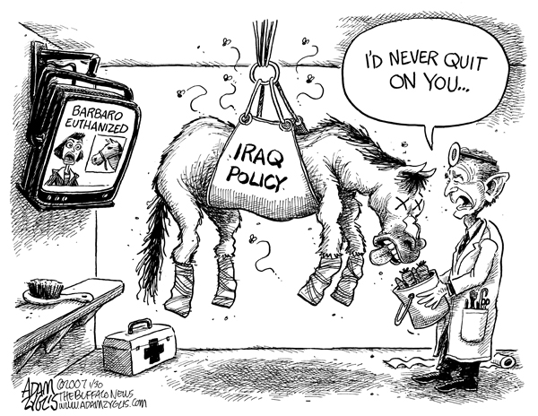bush; barbaro; dead horse; iraq