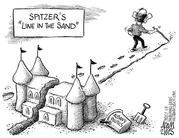 spitzer; sand castle; albany; politics; line