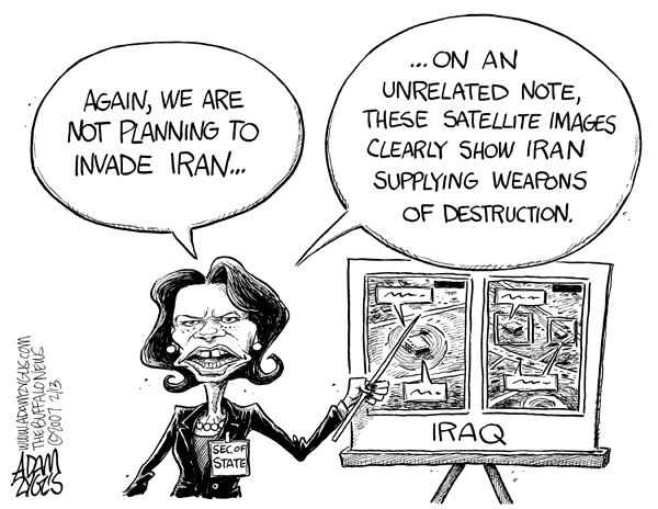 condi; rice; iraq; ran; satellite images; weapons