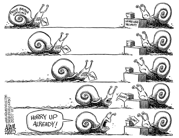 snails; peace bridge; homeland security
