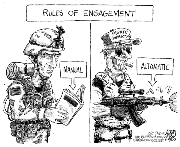 rules of engagement, iraq, military, contractors, manual, automatic