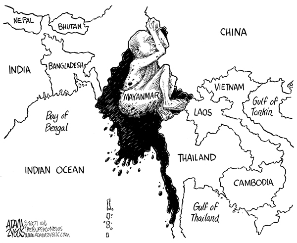 myanmar, burma, massacre, democracy now, monks, map