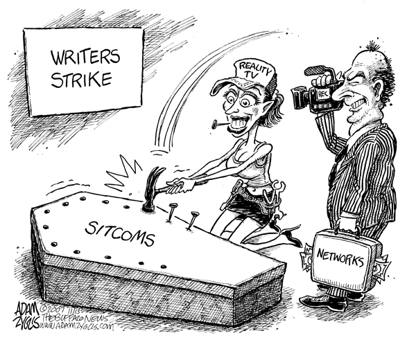 reality tv, writers strike, sitcoms, networks