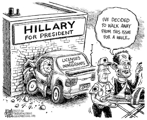 spitzer, licenses, immigration, hillary, crash