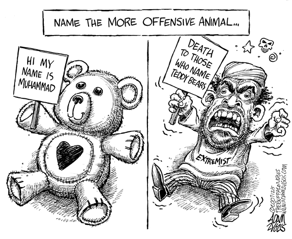 muhammad, teddy bear, sudan, extremist, muslim, offensive
