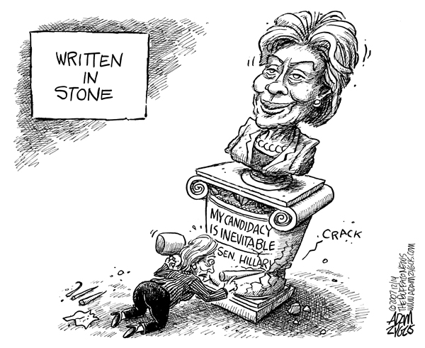 hillary, clinton, candidate, democrats, inevitable, election, bust, written in stone, chisel
