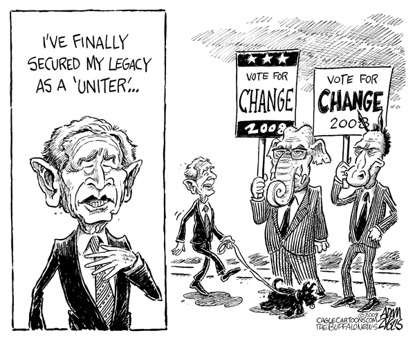 bush, change, election, 2008, legacy, uniter, democrats, republicans