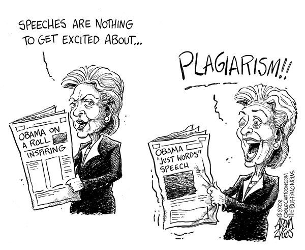clinton, hillary, plagiarism, speeches, obama, just words, democrats, primaries, presidential, race, 2008, elections, campaign