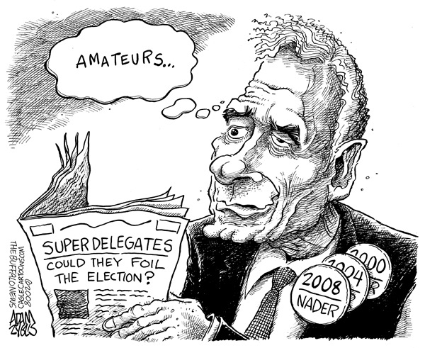 nader, ralph, 200, 2004, 2008, amateurs, superdelegates, foil, election, president