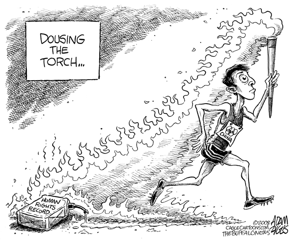 china, human rights, record, olympics, torch, dousing, gasoline, fire